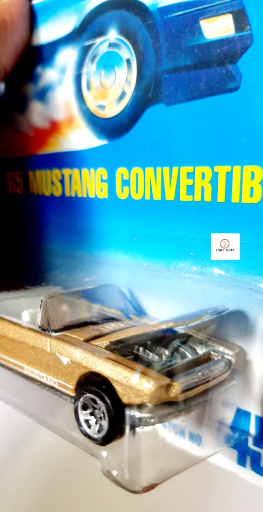 '65 Mustang Convertible Gold with opening Bonnet & Engine Details (1991 Released) Varient 2 - Hot Wheels | Bonzo Bears PB39