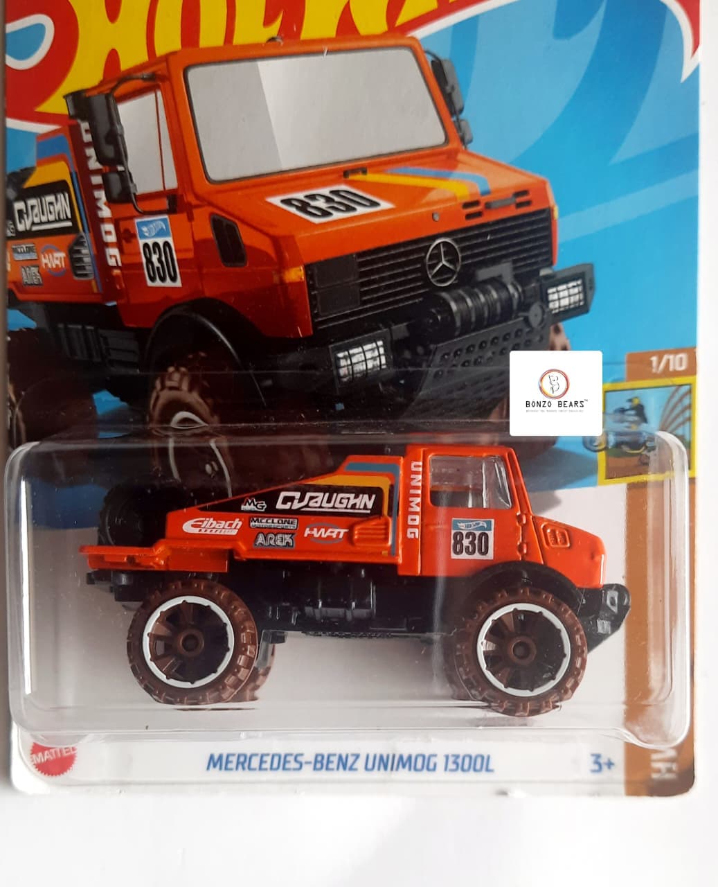 Mercedes-Benz Unimog 1300L (Orange) - Hot Wheels CBJ, Mercbox
