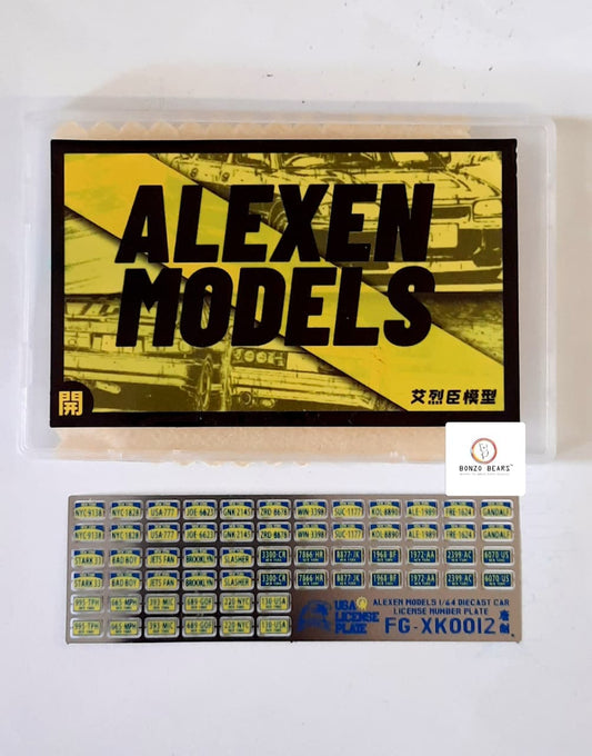 USA Metal License Plates for 1/64 Cars | Bonzo Bears