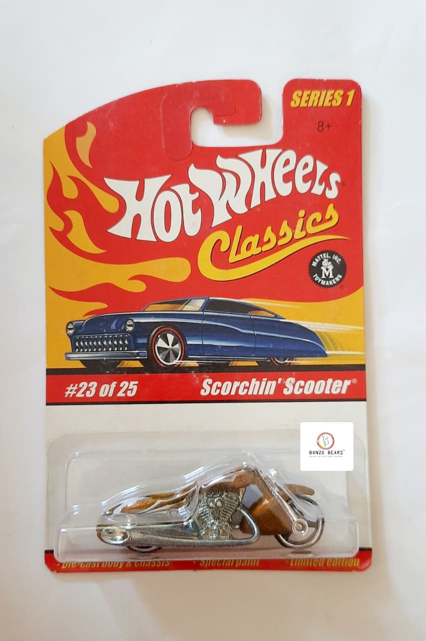 Hotwheels Classics Limited Edition Scorchin Scooter - Special Gold Paint collector Card PB70 & Newstock