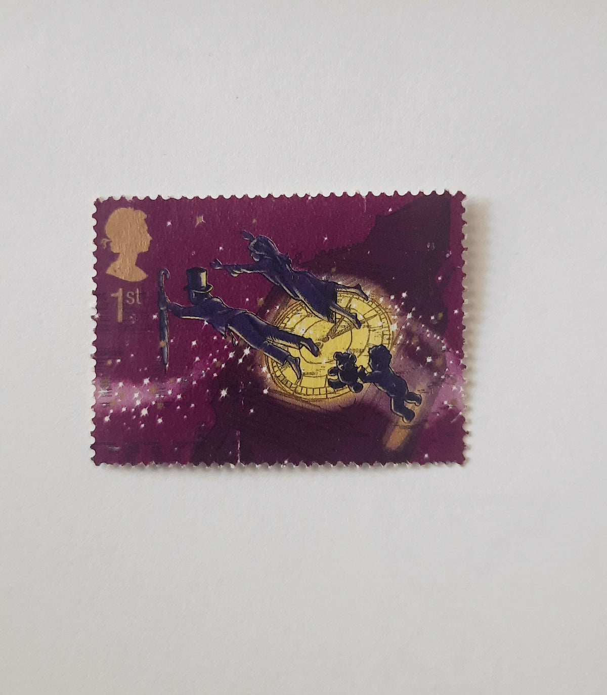 2002 Royal Mail Peter Pan Flying 1st Class Postage Stamp way to Neverland – Vintage Collectible - Stamp