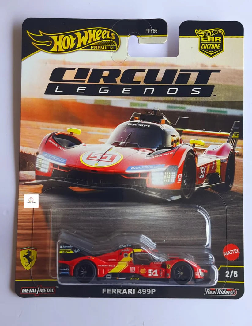 Ferrari 499P - Circuit Legends (Imported)  HOT WHEELS PREMIUM 2025  - 1/64 | Bonzo Bears