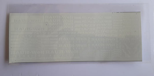 RWB RAUH WELT  PORSCHE( White ) Sticker  - for1/64 And  1/43 -- Hot wheels , Minit GT & Tomica