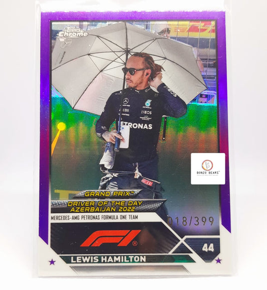 Purple Refractor - Lewis hamilton 018/ 399(Limited to 399 Prints world Wide) - Azerbaijan Grand Pix  F1 card