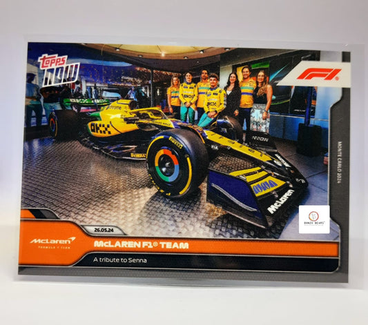 A Tribute To Senna| Oscar Piastri & Lando Norris- 2024 Topps NOW Formula 1 F1 Mclaren | Special Insert| Bonzo Bears