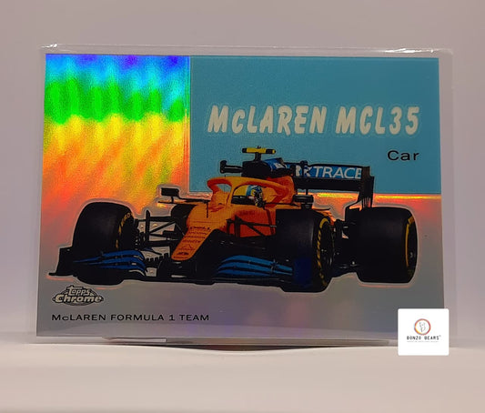 F1 McLaren World On Wheels #54W-19 Refractor  |Mclaren F1 team - 2020 Topps Chrome Formula 1|Special Insert F1 card| Bonzo Bears
