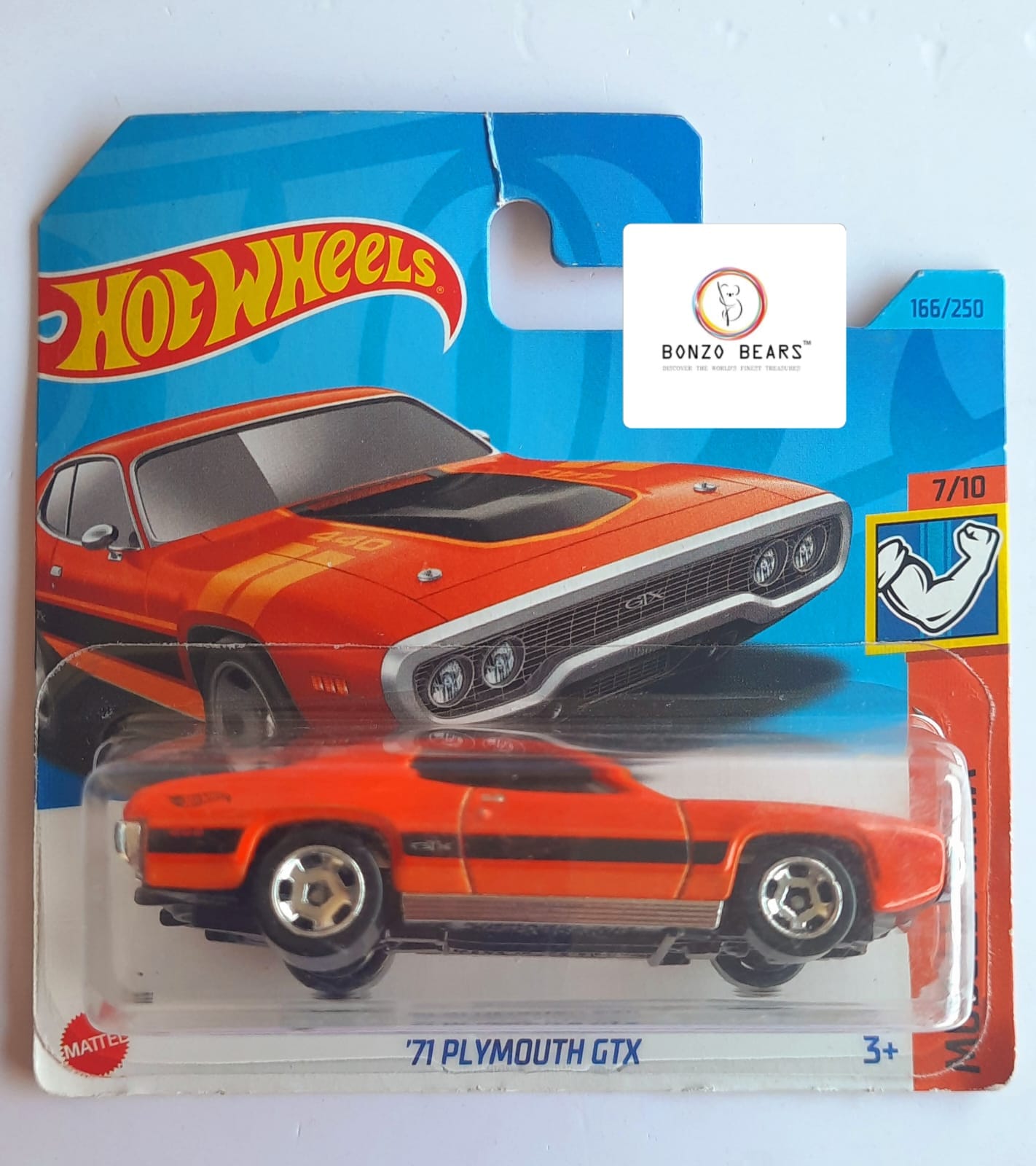 '71 Plymouth GTX - Hot Wheels Orange (European Short Card) | Bonzo Bears PB61