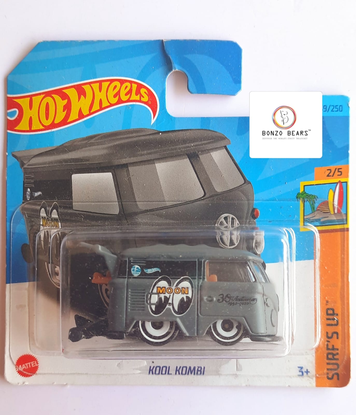 Moon Eyes Kool Kombi (Grey) - Hot Wheels (European Short Card) | Bonzo Bears PB61