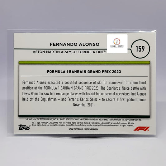 Logo Refractor - Fernando Alonso Green 12/99(Limited to 99 Prints world Wide) #159 2024 opps Chrome Logofractor Formula 1 F1