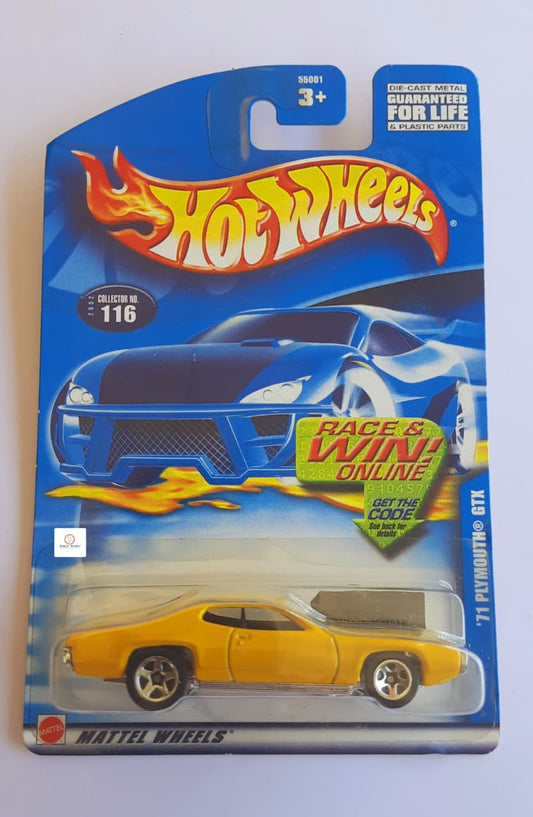 ’71 Plymouth GTX (Yellow) – Hot Wheels Collection No. 116 (2002) | Bonzo Bears