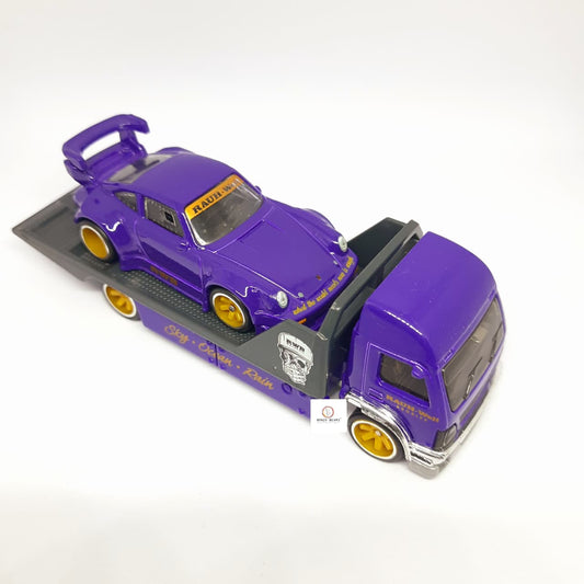 RWB Porsche 930 & Aero Lift - Team Transport - HOT WHEELS (Purple) - Loose