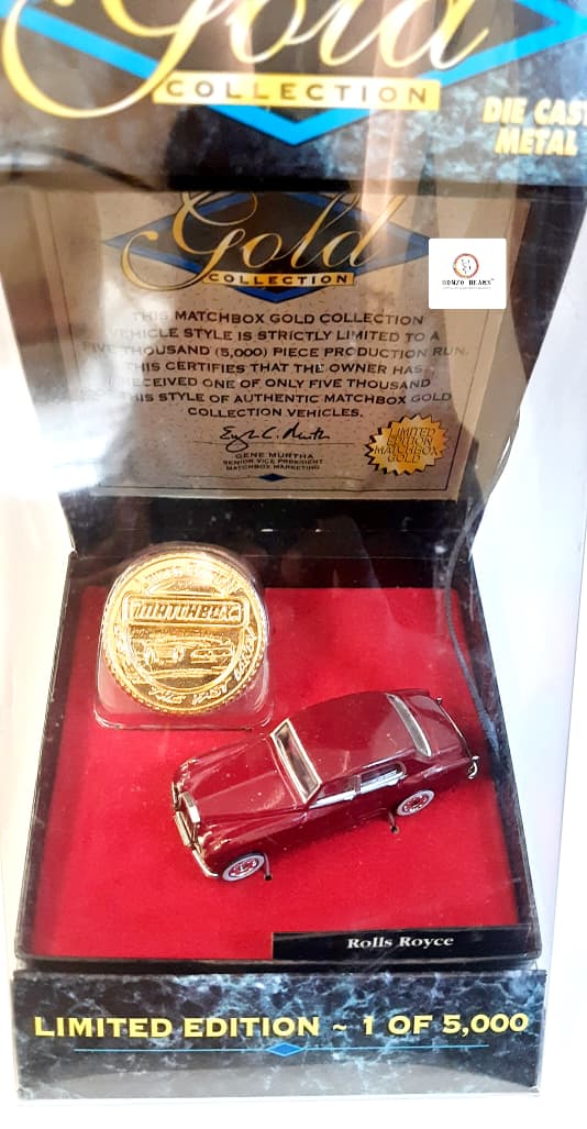 (LIMITED EDITION) Rolls Royce (1 of 5000)  1996 Release Matchbox Gold Collection – with Collectors Coin | Bonzo Bears