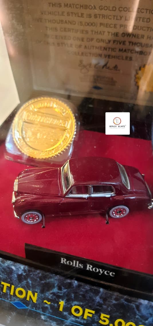 (LIMITED EDITION) Rolls Royce (1 of 5000)  1996 Release Matchbox Gold Collection – with Collectors Coin | Bonzo Bears