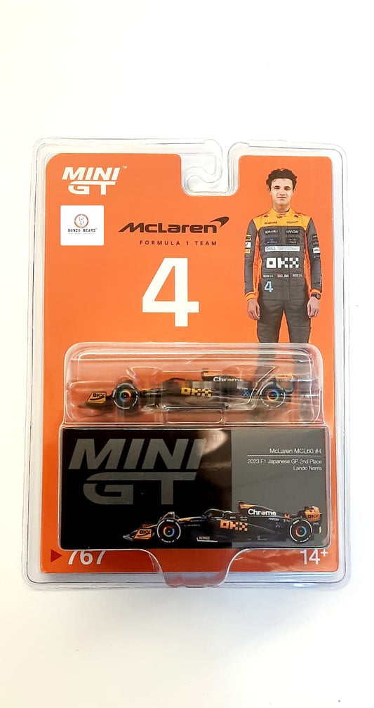 McLaren MCL60 #4 Lando Norris 2023 F1 2023 Japanese GP - Mini GT (Blister Pack) 2024 Release BB11