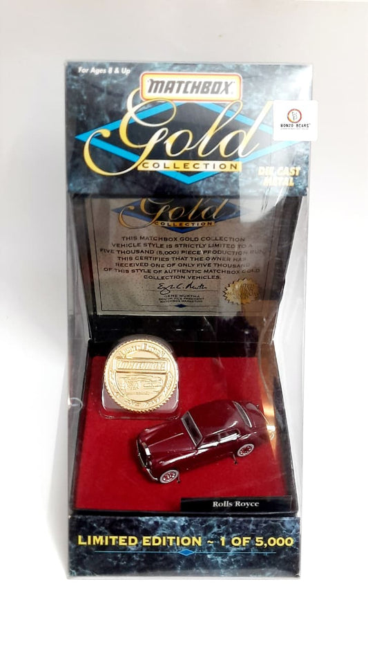 (LIMITED EDITION) Rolls Royce (1 of 5000)  1996 Release Matchbox Gold Collection – with Collectors Coin | Bonzo Bears