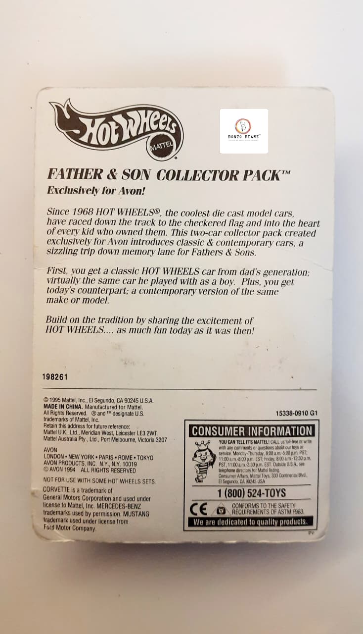 Rare Exclusive Collection AVON Father & Son Mustang Set(Heavy casting) - '65 Mustang and '96 Mustang - (1995 Release) | Bonzo Bears PB52