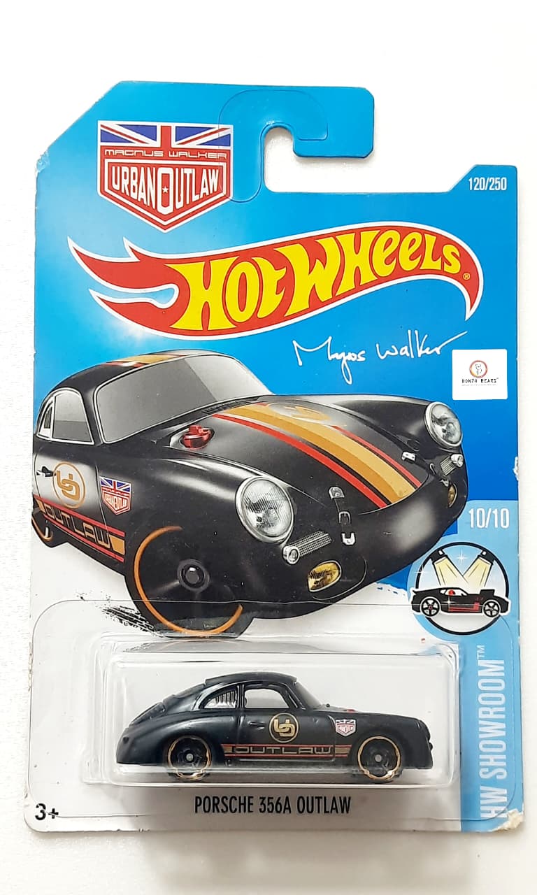 Porsche 356A Outlaw(Black)  10/10 Card - Hot Wheels - 2016 Release | Bonzo Bears