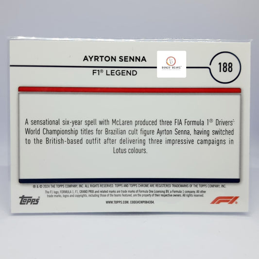 AYRTON SENNA #188 Legends B&W Raywave Refractor - 2024 Topps Finest F1