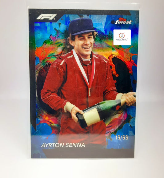 AYRTON SENNA  #284 (Rare) Blue Refractor 19/99( Limited to 99 Copies World wide)-  2024 Topps Finest F1 Formula 1