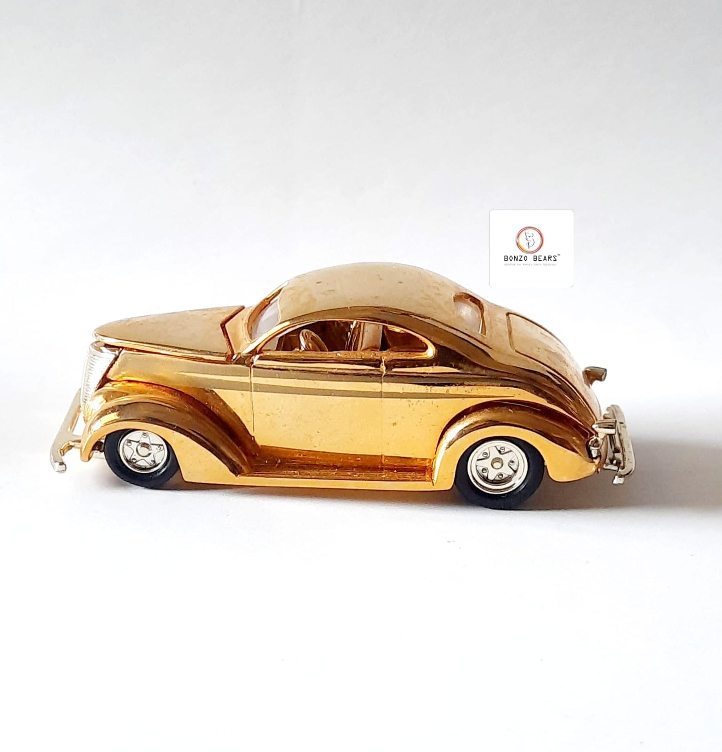 '37 Ford (24K Gold) - Racing Champions - Hot Rod Magazine 50th Anniversary Collector Series (1997 Released) (As per picture)