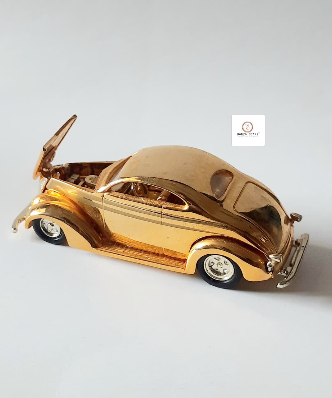 '37 Ford (24K Gold) - Racing Champions - Hot Rod Magazine 50th Anniversary Collector Series (1997 Released) (As per picture)