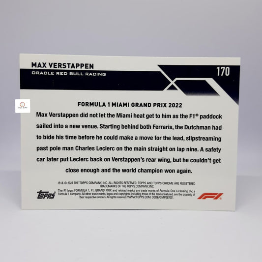 Max Verstappen Red Bull Racing  #170 -2023 Topps Chrome F1 (Miami Grand Prix)- Base Card