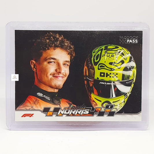 2024 Topps Paddock Pass Formula 1 – Close Ups Lando Norris with Helmet #57 (Black Card, Rare) | Bonzo Bears
