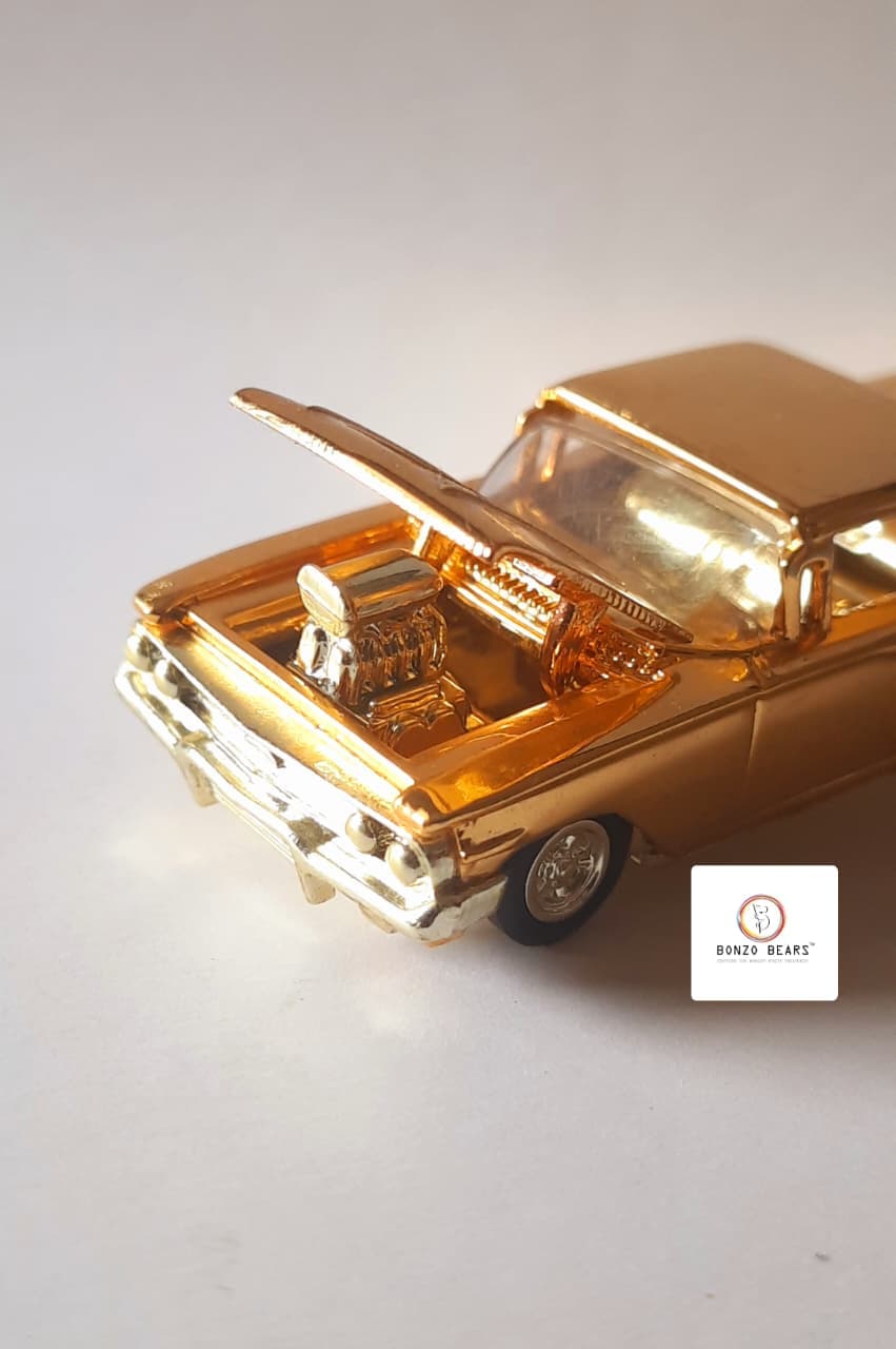 '60 Chevy Impala (24K Gold) - Racing Champions - Hot Rod Magazine 50th Anniversary Collector Series (1997 Released) (As per picture)