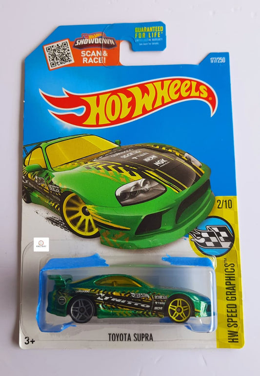 Toyota Supra Metallic Green HW Speed Graphics -2015 Hot Wheels  Rare