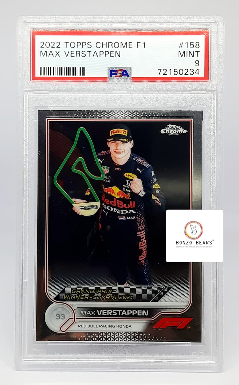 Max Verstappen  2022 Topps Chrome Formula 1 F1 #158  Graded PSA Mint 9| Bonzo Bears