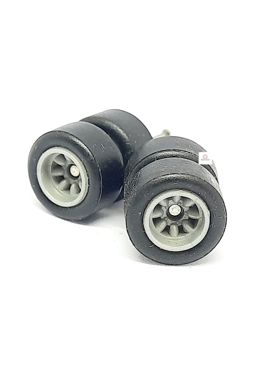 10mm Dia - Multi Spoke Grey Rim Tyre - For 1/64 car