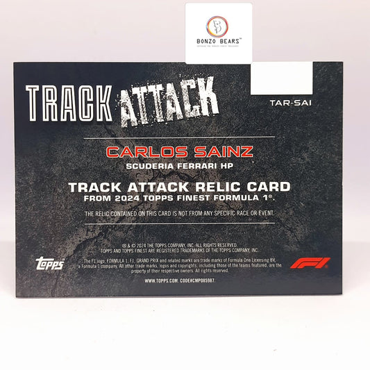 Carlos Sainz( Numbered Patch card) 2024 Topps Chrome Finest F1 Track Attack 78/99 | Bonzo Bears