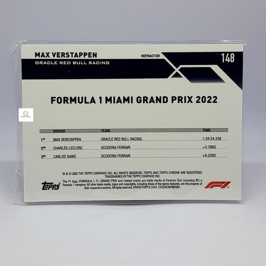 Refractor Max Verstappen 2023 Topps Chrome Formula 1 Card #148 Grand Prix Winner (Refractor)