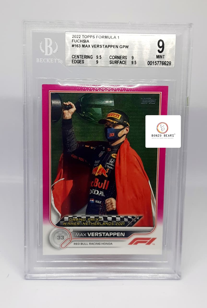 Max Verstappen 2022 Topps F1 Fuchsia #163  GPW #9/150 Mint Card BGS  Graded 9 | Bonzo Bears
