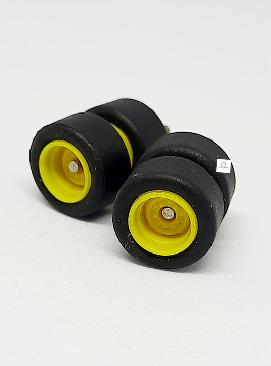 10mmDia Yellow Rim Rubber  Tyres - 1/64 Cars Compatable