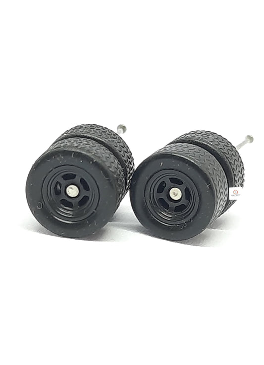 10mm 5 Spoke Black Rim Rubbe tyre - for 1/64 car