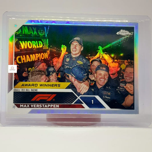 Max Verstappen 2023 Topps Chrome F1 Award Winners # 190- Refractor card