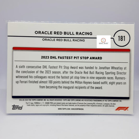 2024 Topps Chrome Sapphire Edition Formula 1 #181 - Award Winners -  2023 DHL Fastest Pit Stop Award