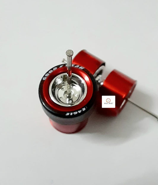 Alloy Wheels -Red Rim/Chrome 11.2mm/28mm for 1/64 Car with extra set of Axles (28mm)