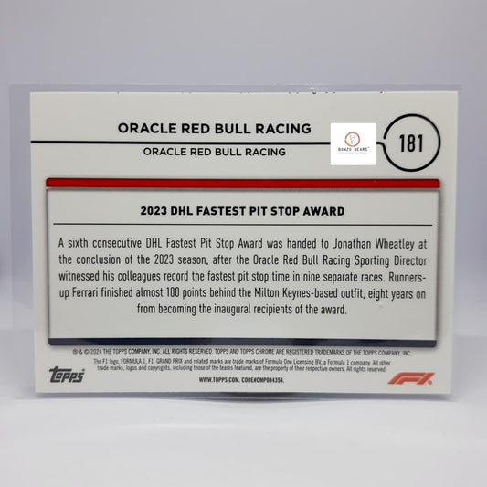 Oracle Red Bull Racing Award Winners Purple Checker 016/199(Limited to 199 Prints World Wide) #181 -2024 Topps Chrome F1