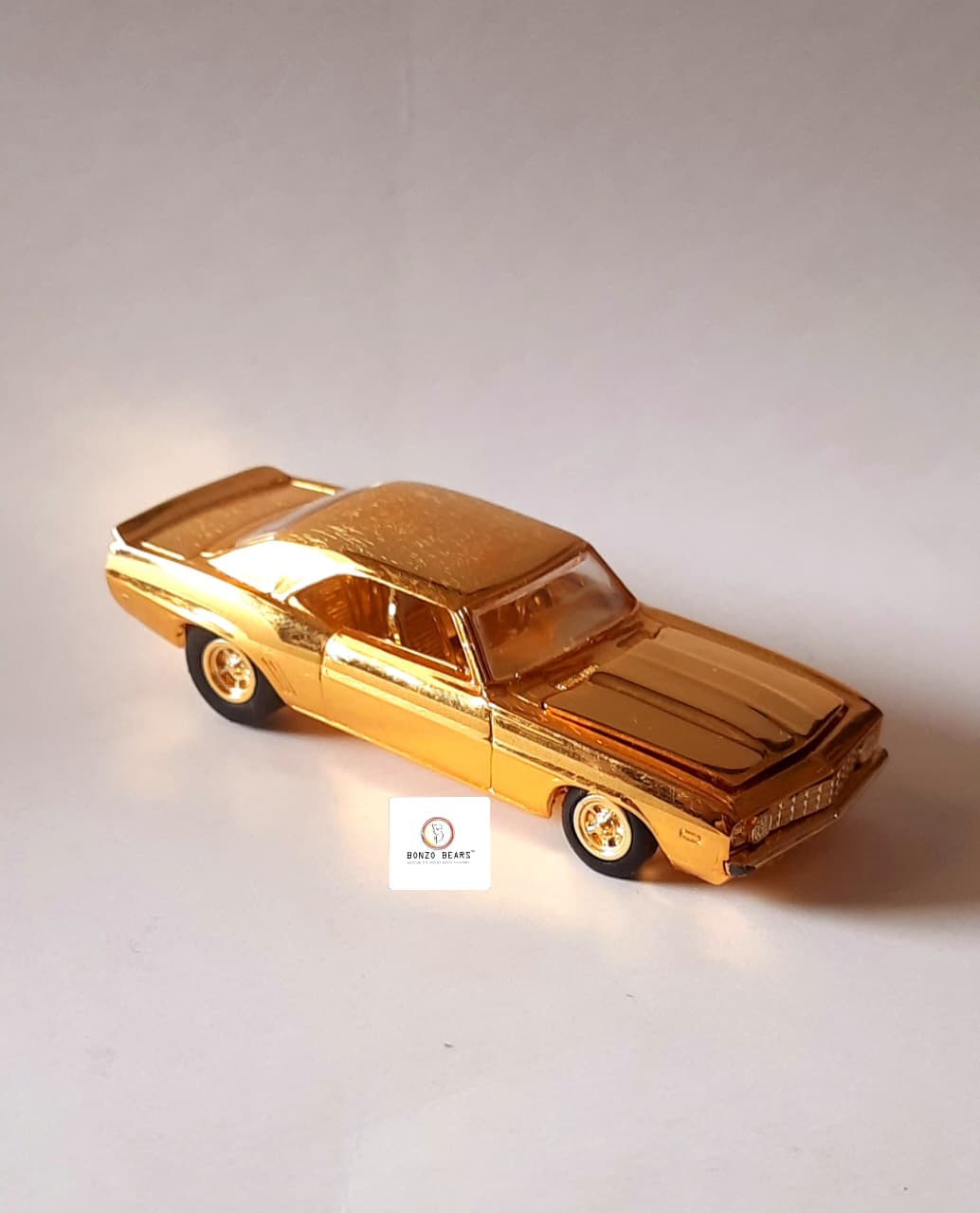 '69 Chevy Camaro (24K Gold) - Racing Champions - Hot Rod Magazine 50th Anniversary Collector Series (1997 Released) (As per picture)