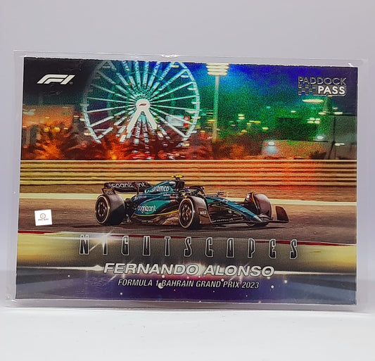 Nightscapes Fernando Alonso NS-11 - 2024 Topps Paddock Pass Formula 1  Insert card