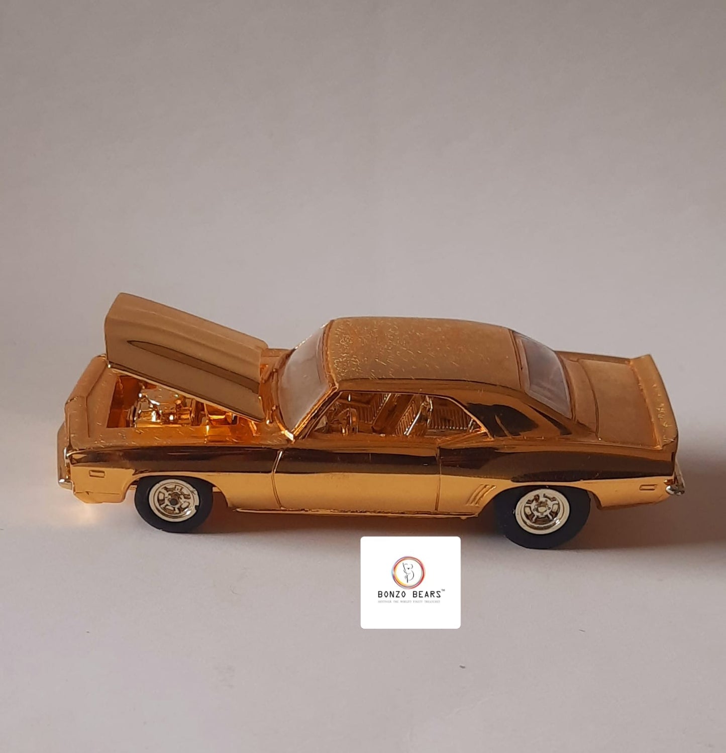 '69 Chevy Camaro (24K Gold) - Racing Champions - Hot Rod Magazine 50th Anniversary Collector Series (1997 Released) (As per picture)