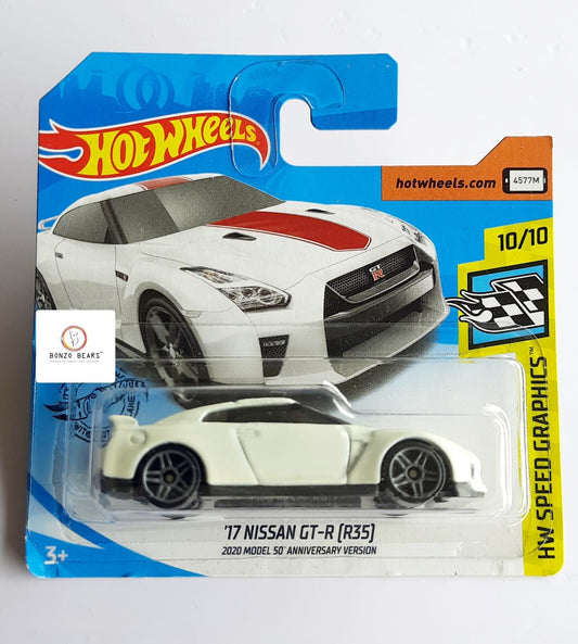 '17 Nissan GT-R (R35) (White)- Hot Wheels (Short Card) | Bonzo Bears
