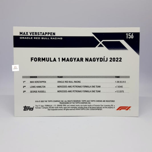 Topps chrome Red Bull Max  Vestappen - Magyar Nagydij 2022 #156 - Base card