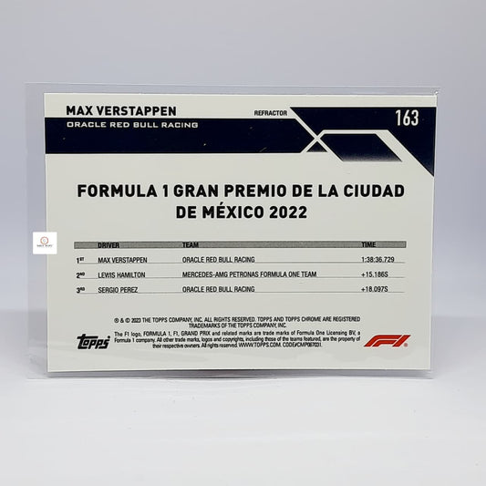 2023 Topps Chrome Formula 1 MAX VERSTAPPEN #163 F1 (REFRACTOR)  – Oracle Red Bull Racing