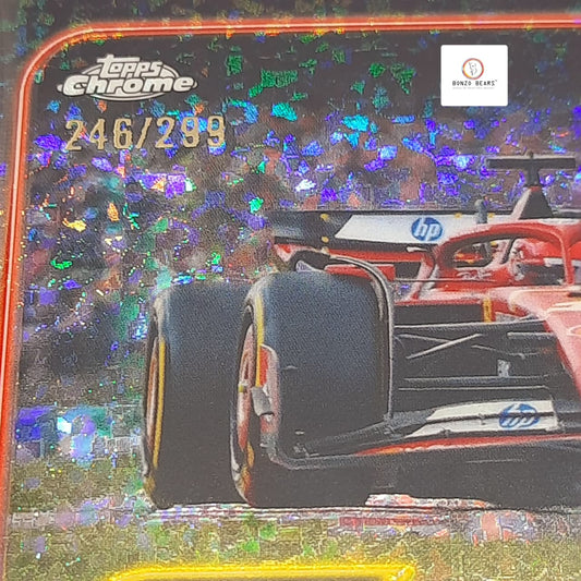 Charles Leclerc Mini Diamond 246/299( Limited to 299 Prints World Wide) #75 2024 Topps Chrome Formula 1 card| Ferrari F1 Team| Bozo Bears