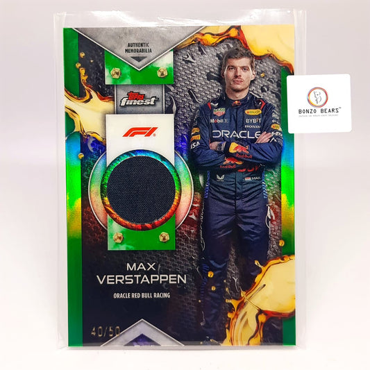 Max Verstappen (Numbered  Relic Patch card) -2024 Topps Finest Formula 1 F1 Green 40/50 #F1R-VER | Bonzo Bears