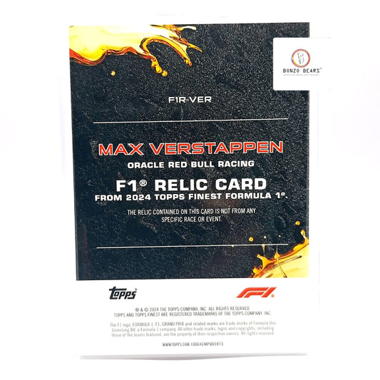 Max Verstappen (Numbered  Relic Patch card) -2024 Topps Finest Formula 1 F1 Green 40/50 #F1R-VER | Bonzo Bears