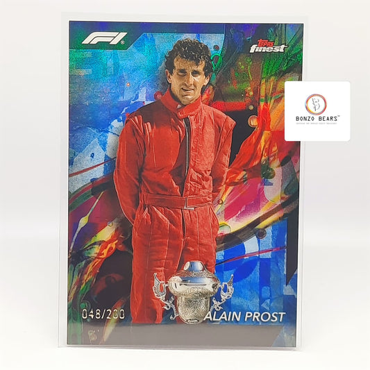 Alain Prost 2024 Topps Finest (Numbered) Formula 1 F1 Blue Refractor 048/200 #94 | Bonzo Bears